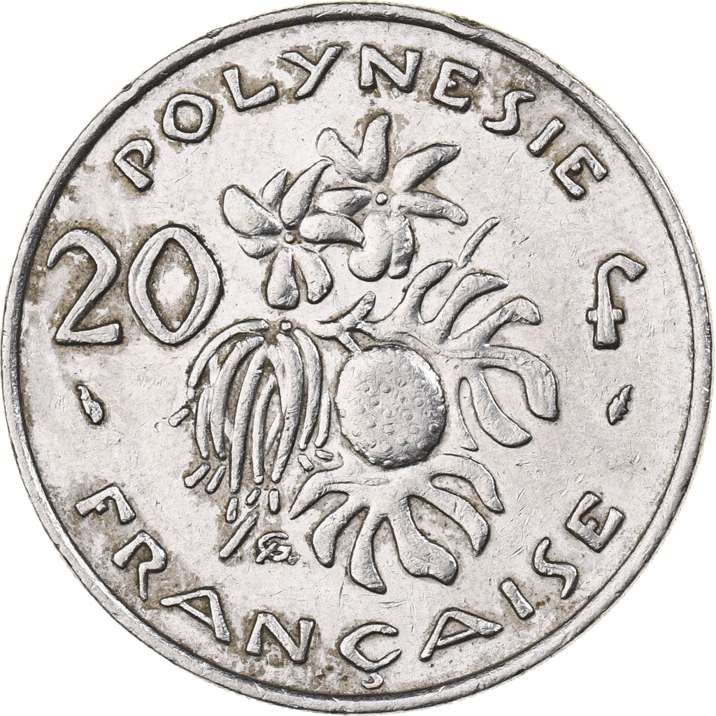 Polinezja Francuska, 20 Francs, 1975, Paris, Nikiel, EF(40-45), KM:9