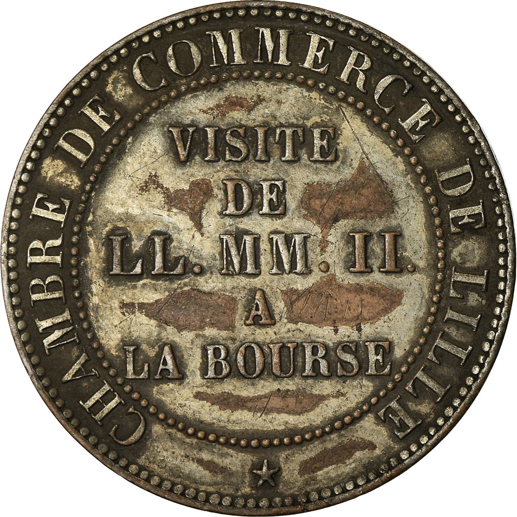 Munten, Frankrijk, Napoleon III, 5 Centimes, 1853, Lille, PR, Bronze, KM:M23