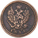 Russie, Alexander I, 2 Kopeks, 1814, Izhora, Cuivre, TB, KM:118.3