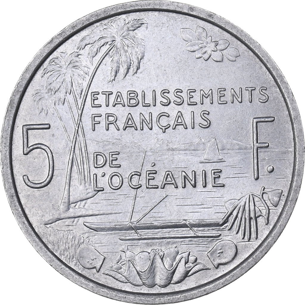 FRENCH OCEANIA, 5 Francs, 1952, Paris, Aluminum, MS(65-70), KM:4