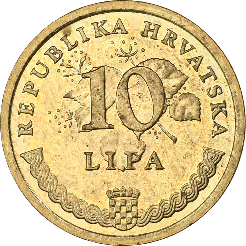Croatie, 10 Lipa, 1999, Brass plated steel, SUP, KM:6