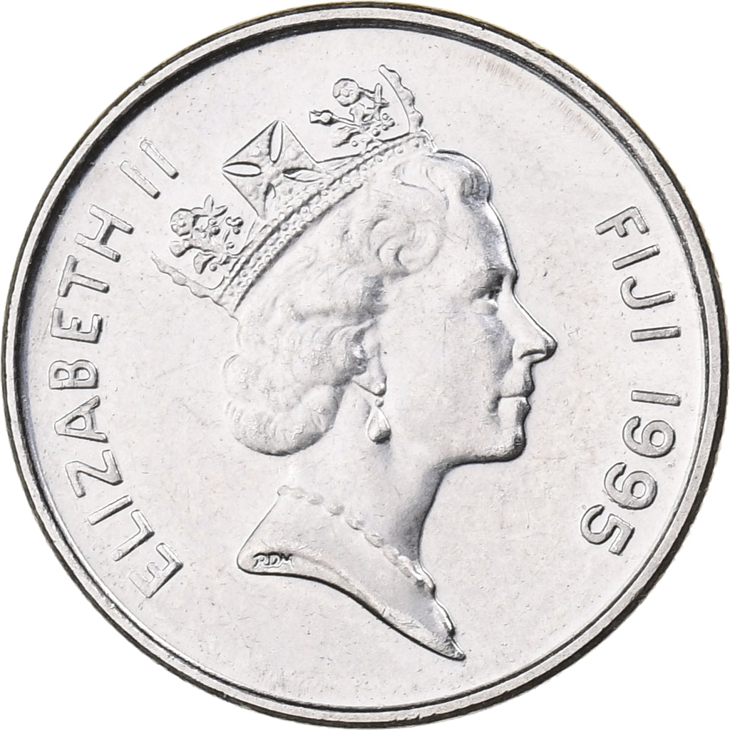 Fiji, Elizabeth II, 5 Cents, 1995, Níquel chapado en acero, SC, KM:77