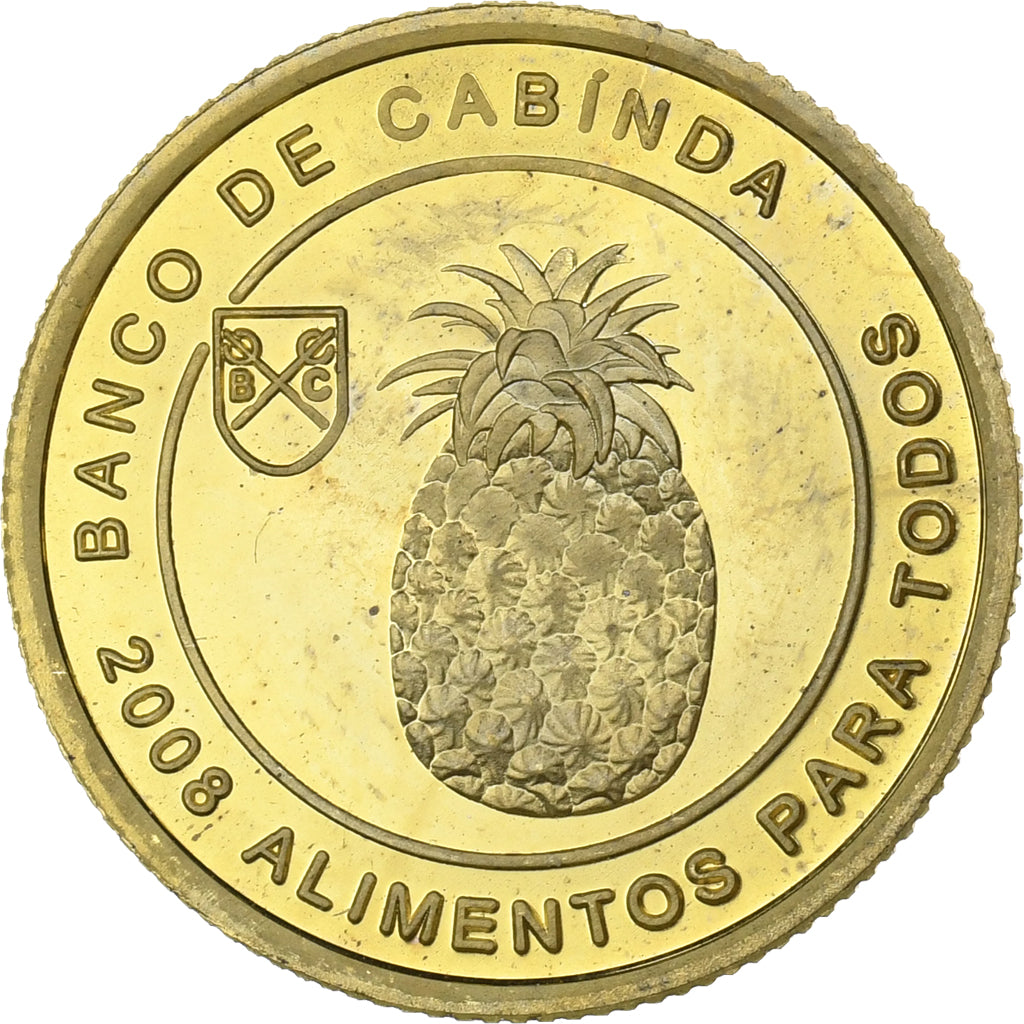 CABINDA, 10 Centavos, 2008, Acciaio placcato ottone, SPL, KM:17