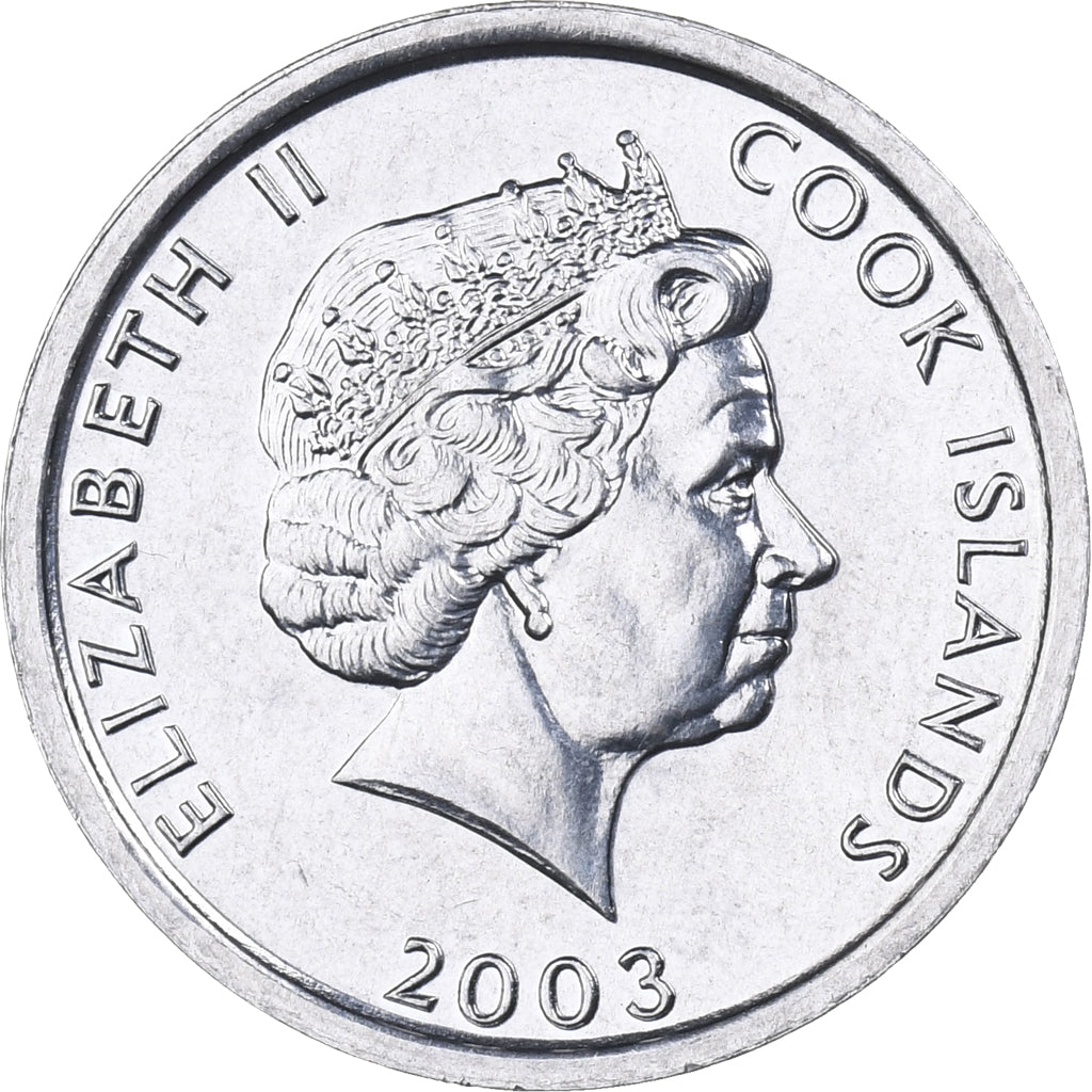 Ilhas Cook, Elizabeth II, Cent, 2003, Franklin Mint, Alumínio, MS(65-70)
