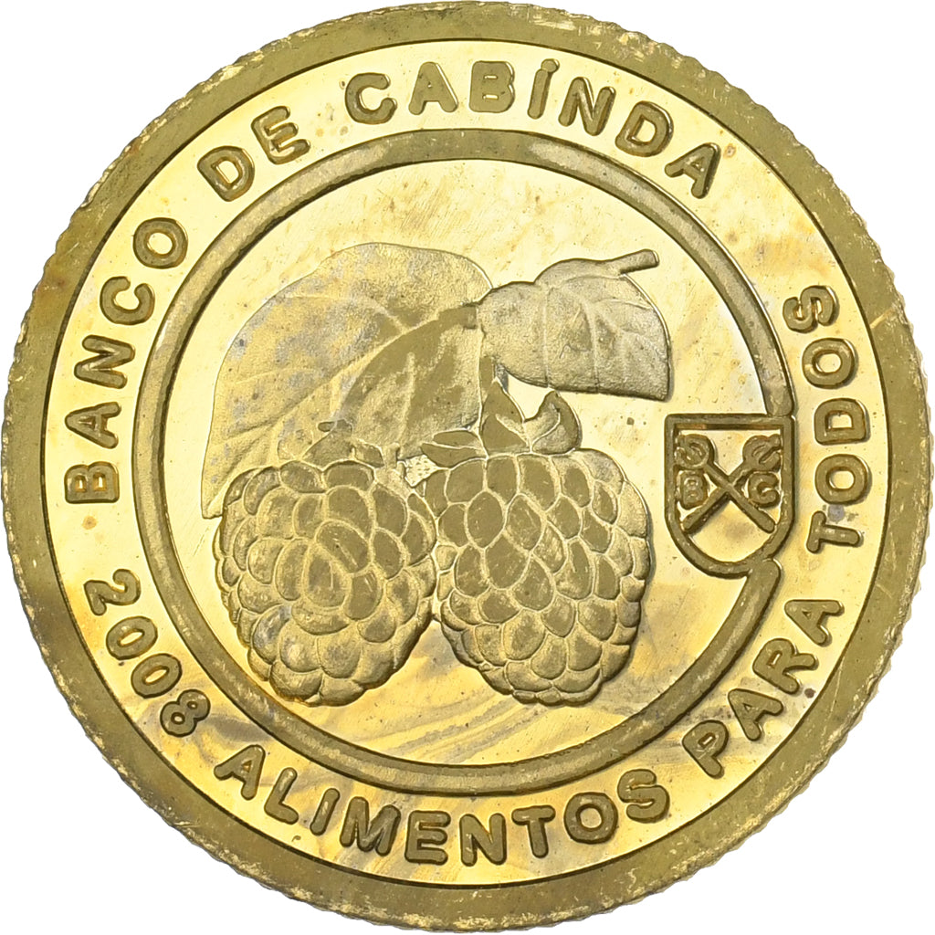 CABINDA, 5 Centavos, 2008, Acciaio placcato ottone, SPL, KM:16