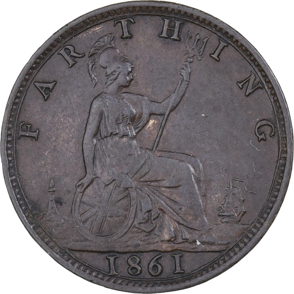 Great Britain, Victoria, Farthing, 1861, Bronze, EF(40-45), KM:747.2