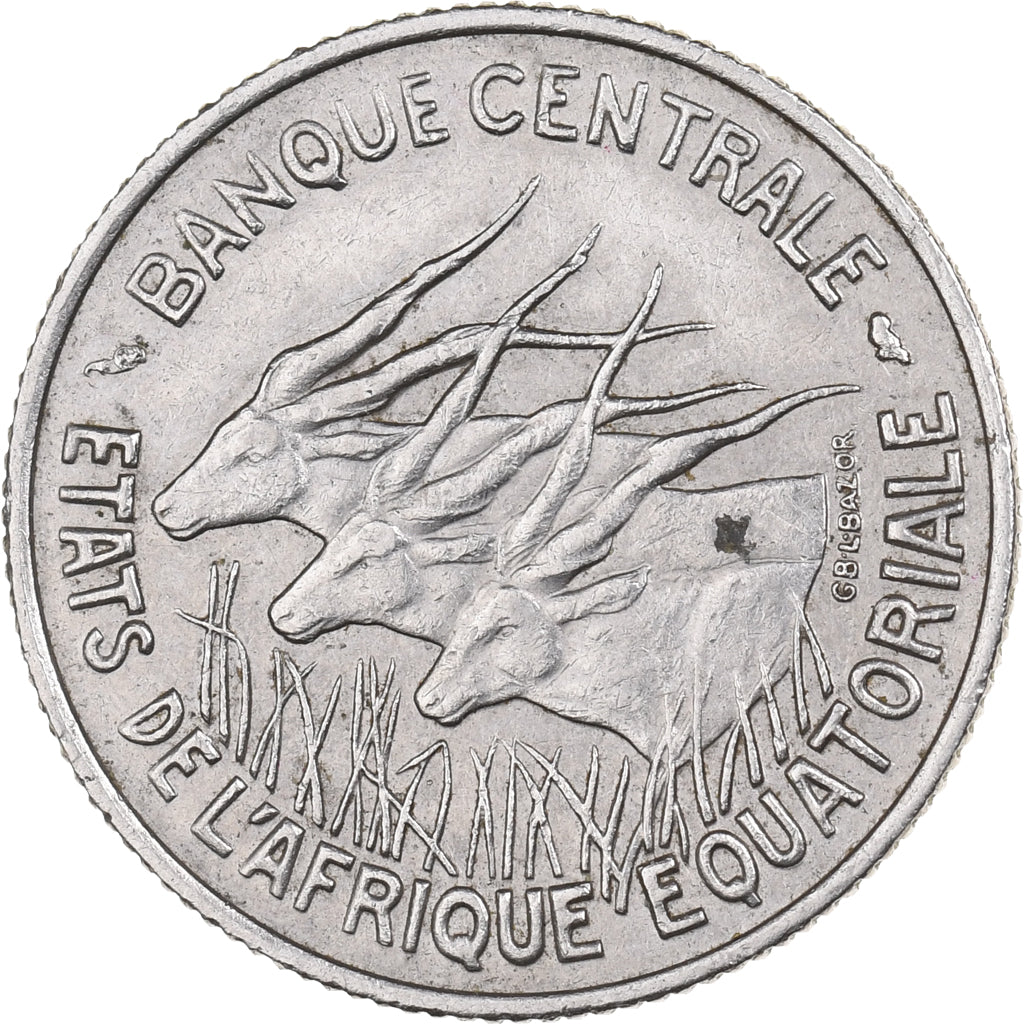 Staten van Equatoriaal Afrika, 100 Francs, 1967, Paris, Nickel, ZF, KM:5
