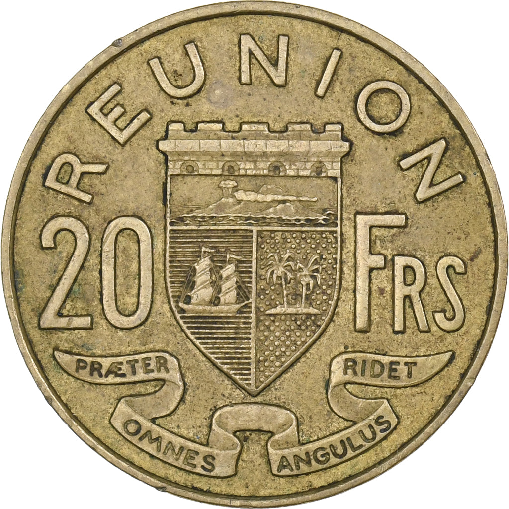 Réunion, 20 Francs, 1970, Aluminum-Nickel-Bronze, EF(40-45), KM:11a