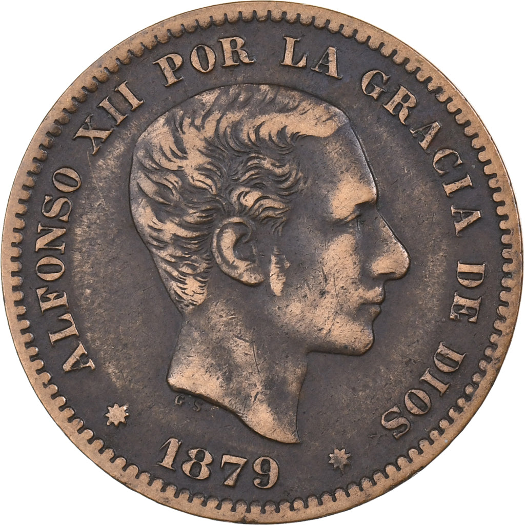 Espagne, Alfonso XII, 5 Centimos, 1879, Madrid, Bronze, TTB, KM:674