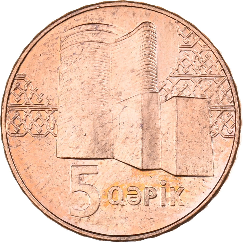 Azerbaijan, 5 Qapik, 2006, Copper Plated Steel, MS(63), KM:41
