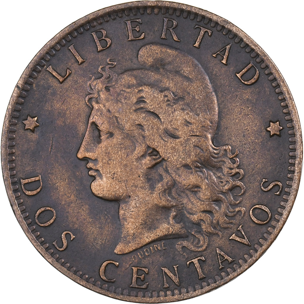 Argentinië, 2 Centavos, 1889, Bronzen, ZF, KM:33