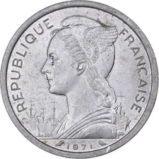 Réunion, 2 Francs, 1971, Aluminum, AU(55-58), KM:8