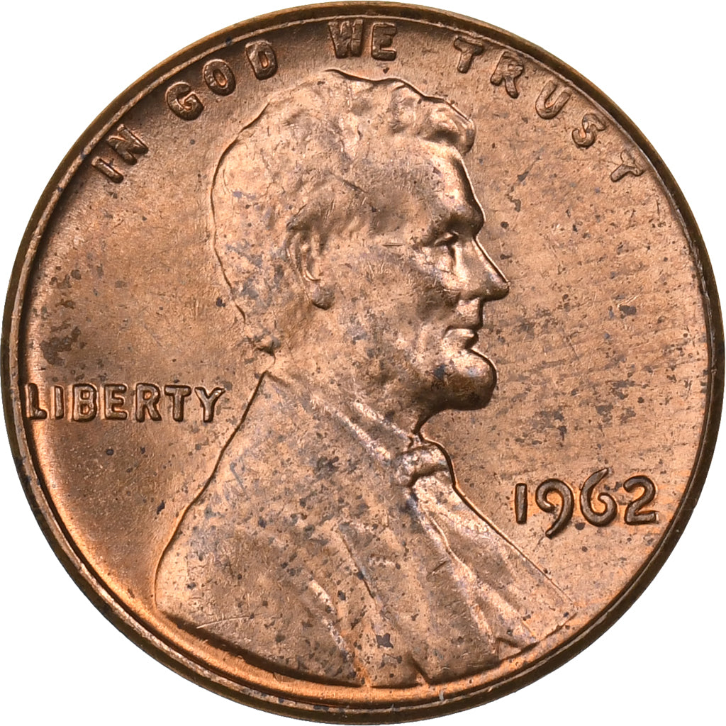 Estados Unidos da América, Cent, Lincoln Cent, 1962, U.S. Mint, Latão