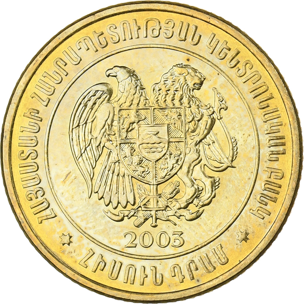 Armenië, 50 Dram, 2003, Brass plated steel, FDC, KM:94