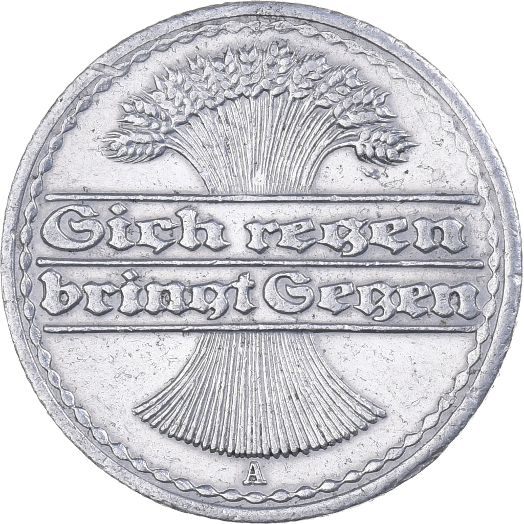 NIEMCY, REP. WEIMARSKA, 50 Pfennig, 1921, Berlin, Aluminium, EF(40-45), KM:27