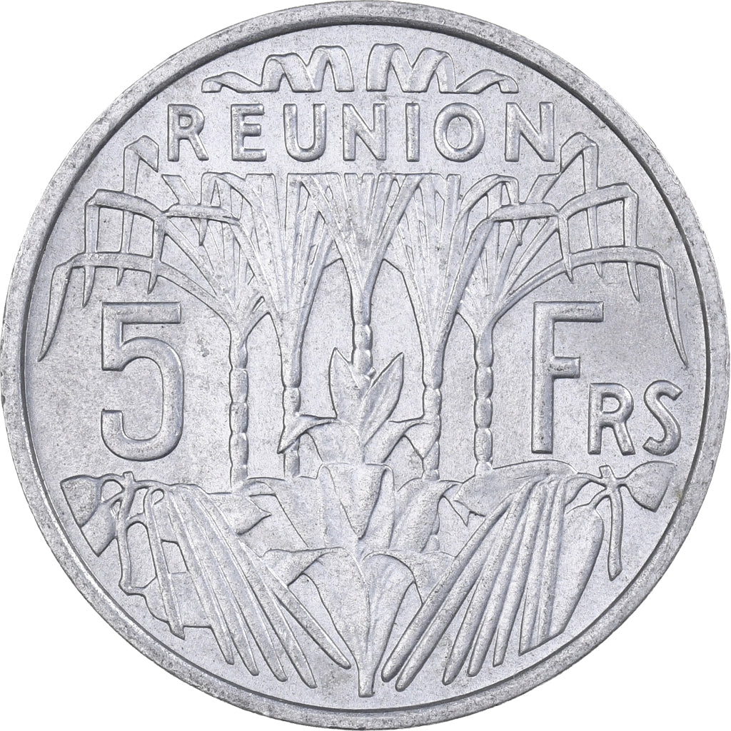 Réunion, 5 Francs, 1972, Aluminum, AU(55-58), KM:9