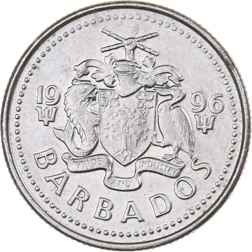 Barbados, 10 Cents, 1996, Franklin Mint, Copper-nickel, AU(55-58), KM:12