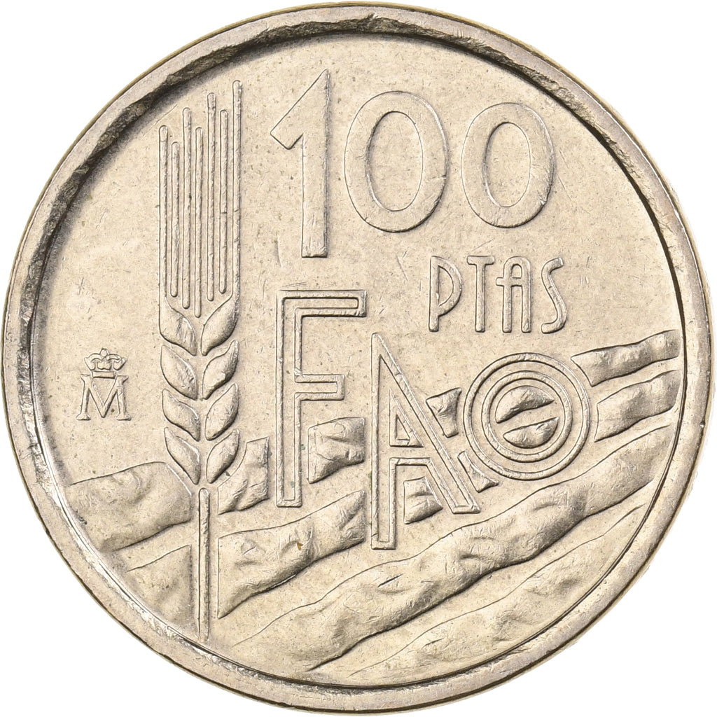 Hiszpania, Juan Carlos I, 100 Pesetas, 1995, Madrid, Aluminium-Brąz, AU(55-58)