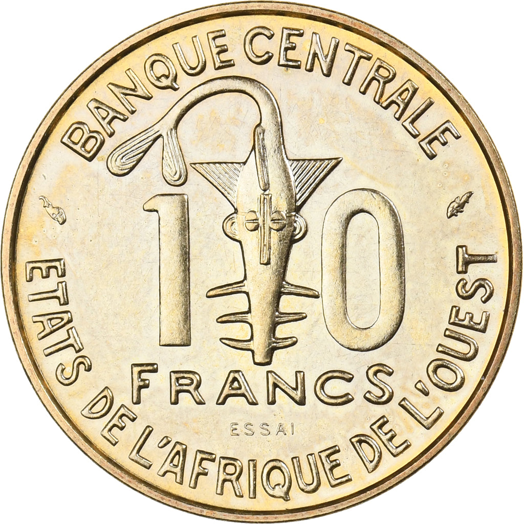 West African States, 10 Francs, 1981, Paris, Brass, MS(65-70), KM:E12