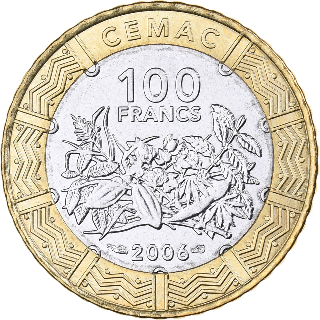 Central African States, 100 Francs, 2006, Paris, Bi-Metallic, MS(65-70), KM:15