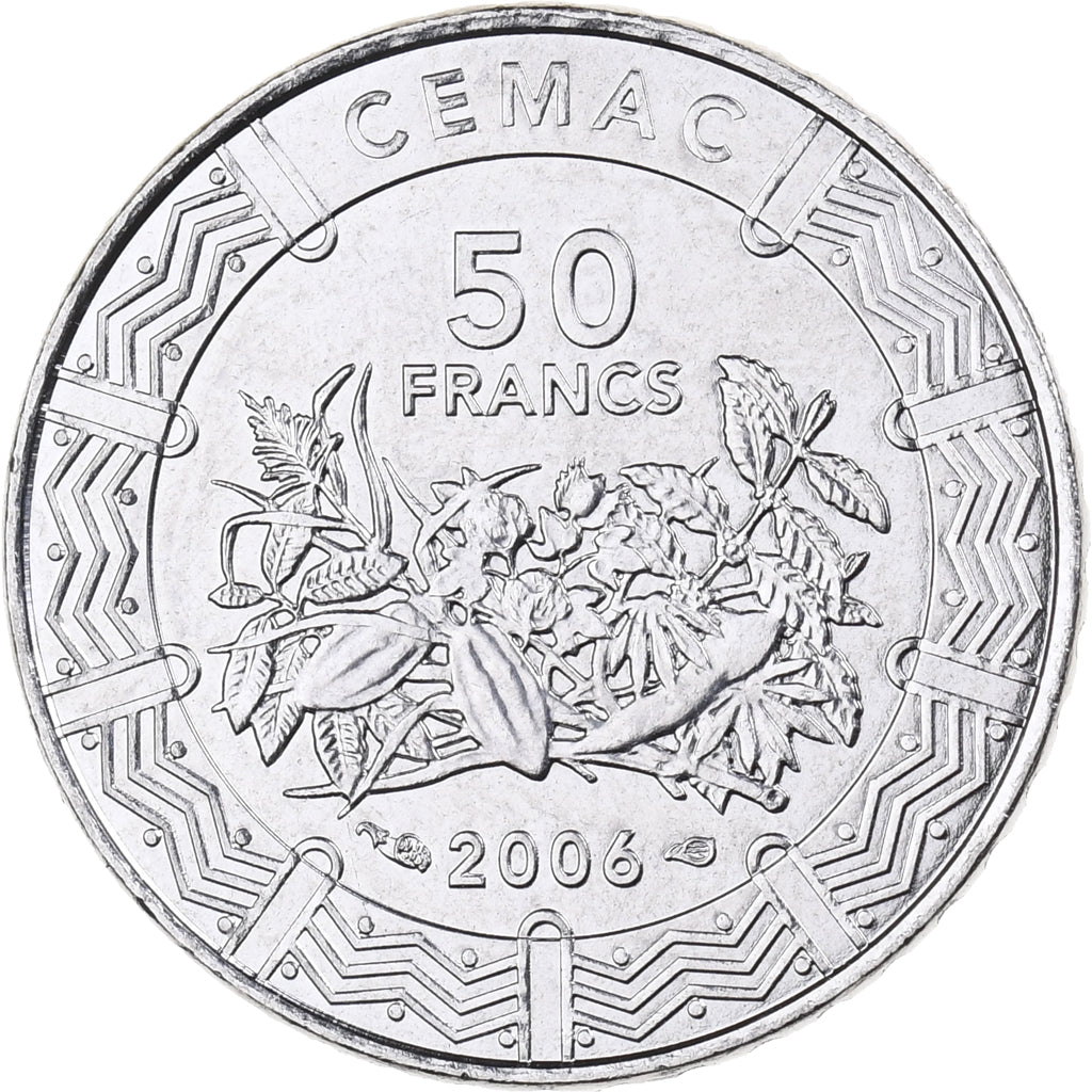 Estados del África central, 50 Francs, 2006, Paris, Acero inoxidable, FDC