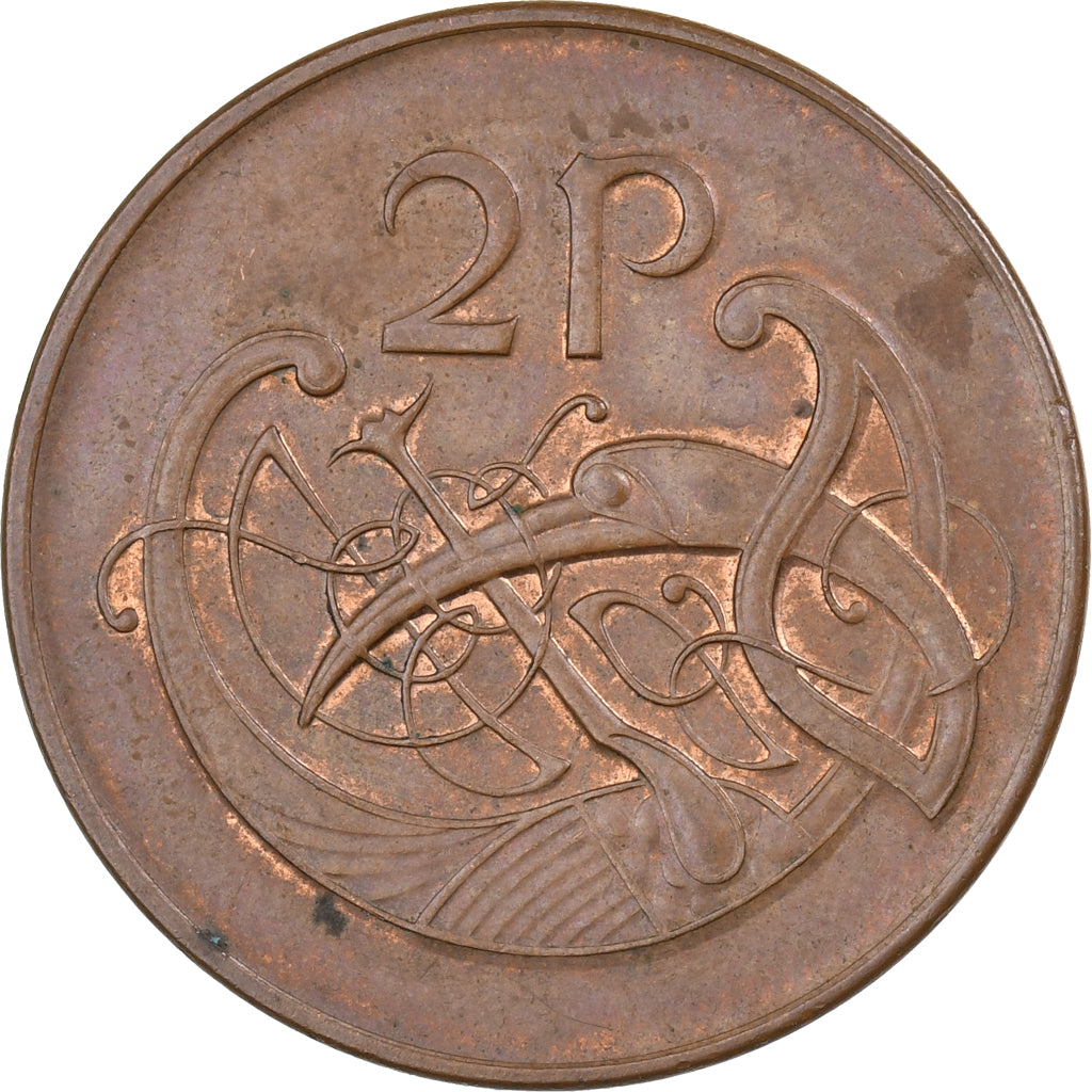 REPÚBLICA DE IRLANDA, 2 Pence, 1988, Bronce, MBC+, KM:21