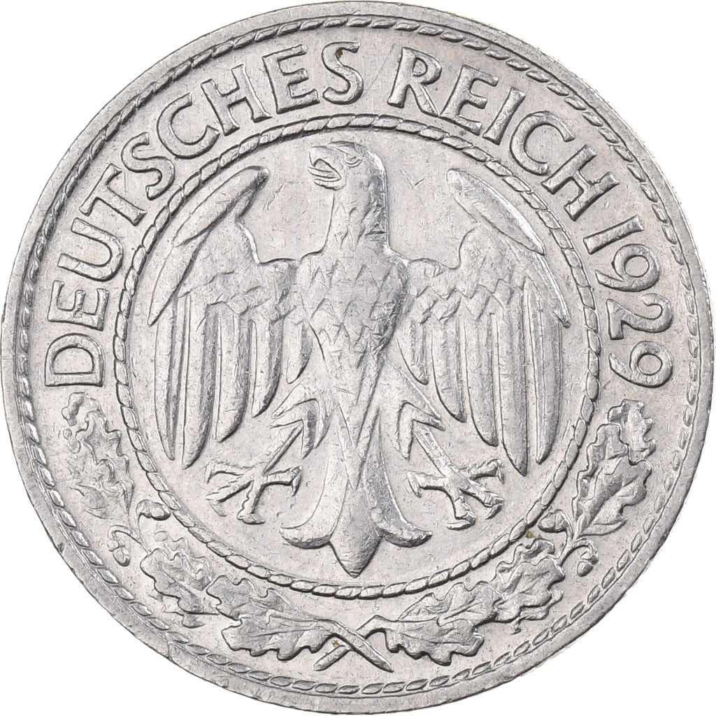 Duitsland, Weimarrepubliek, 50 Reichspfennig, 1929, Nickel, ZF+, KM:49