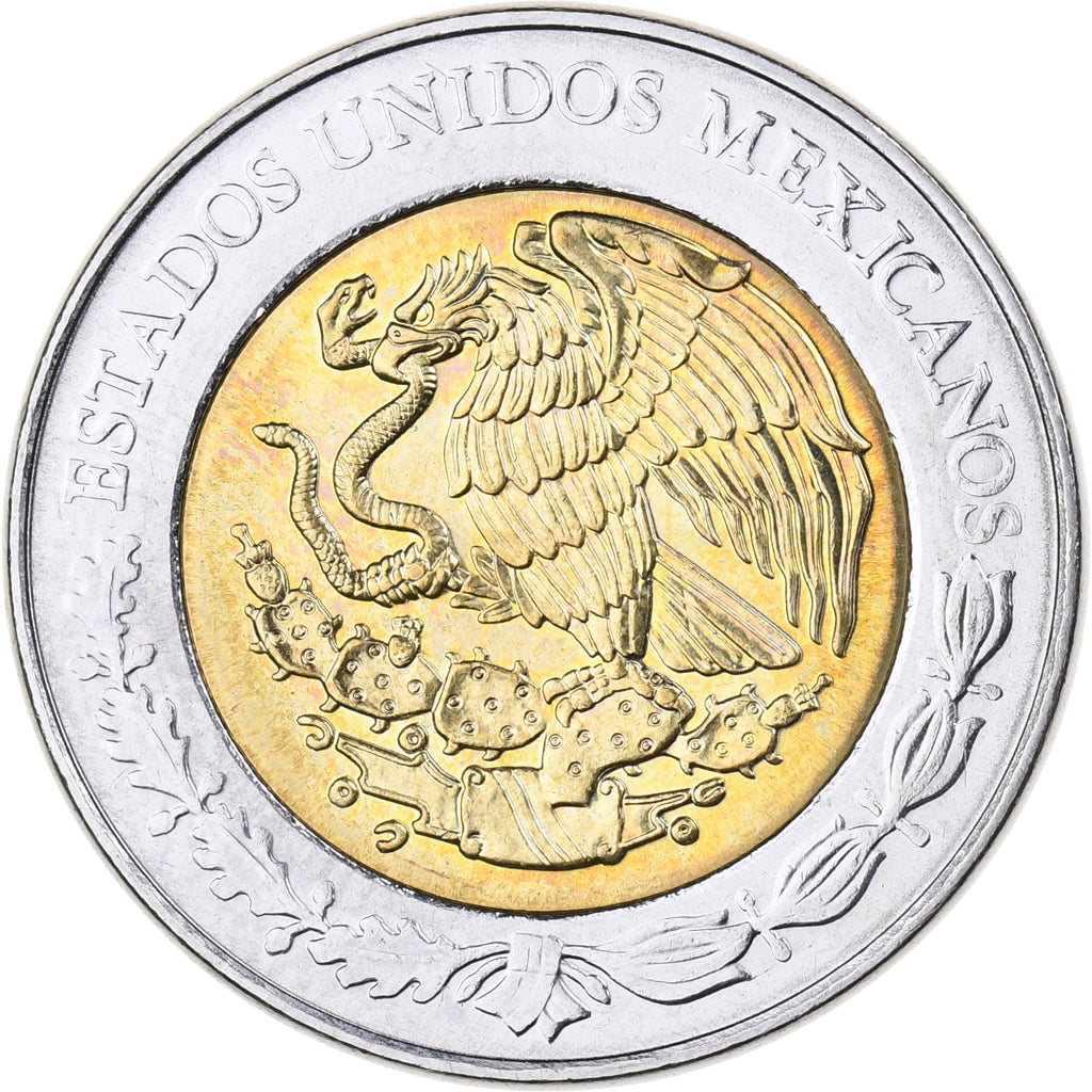 México, 5 Pesos, 2008, Mexico City, Bimetálico, SC, KM:905