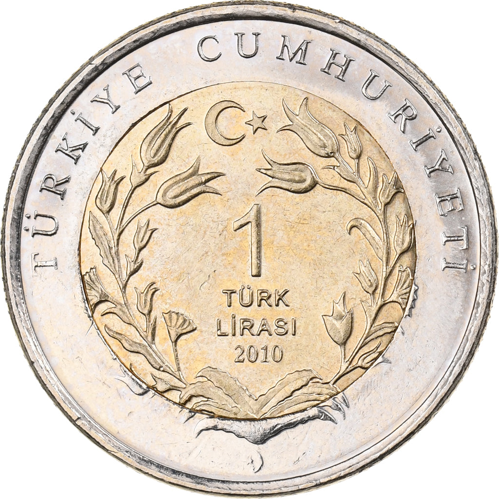 Türkei, Lira, 2010, Bi-Metallic, UNZ, KM:1280