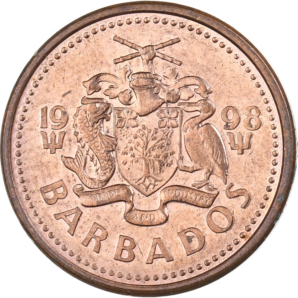 Barbados, Cent, 1998, Royal Canadian Mint, Copper Plated Zinc, VZ, KM:10a