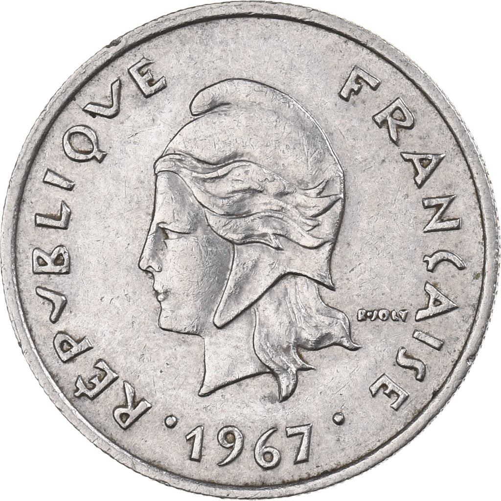 French Polynesia, 10 Francs, 1967, Paris, Nickel, MS(63), KM:5