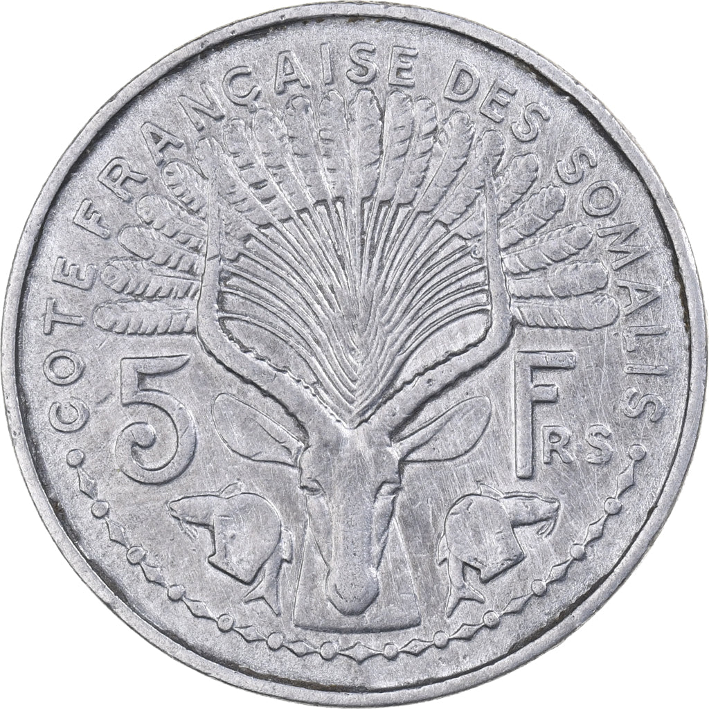 French Somaliland, 5 Francs, 1948, Paris, Aluminum, VF(30-35), KM:6
