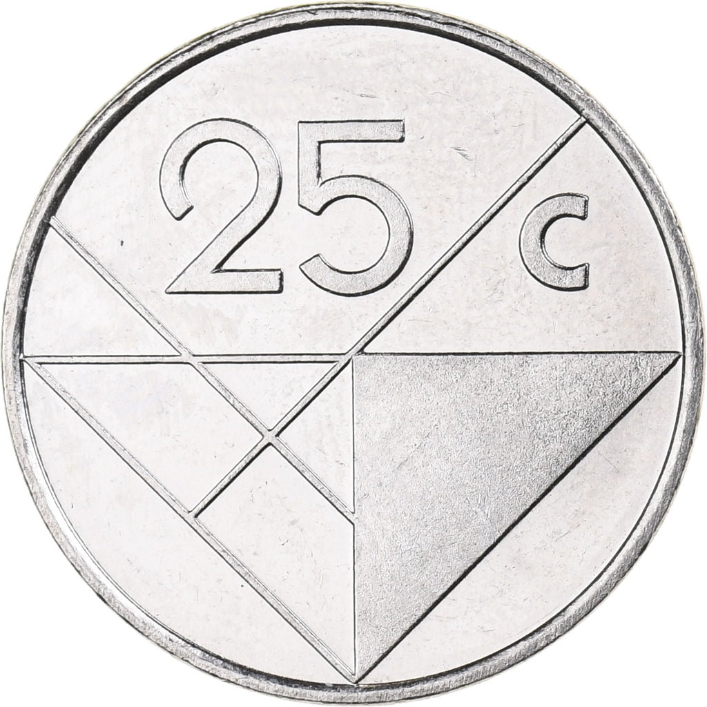 Aruba, Beatrix, 25 Cents, 1997, Utrecht, Nickel Bonded Steel, FDC, KM:3