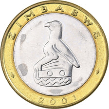 Zimbabwe, 5 Dollars, 2001, Harare, Bi-Metallic, MS(65-70), KM:13
