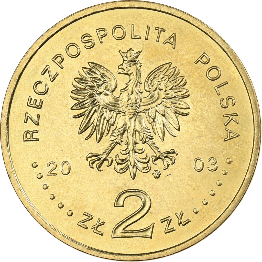 Poland, 2 Zlote, 2003, Warsaw, Brass, MS(65-70), KM:473