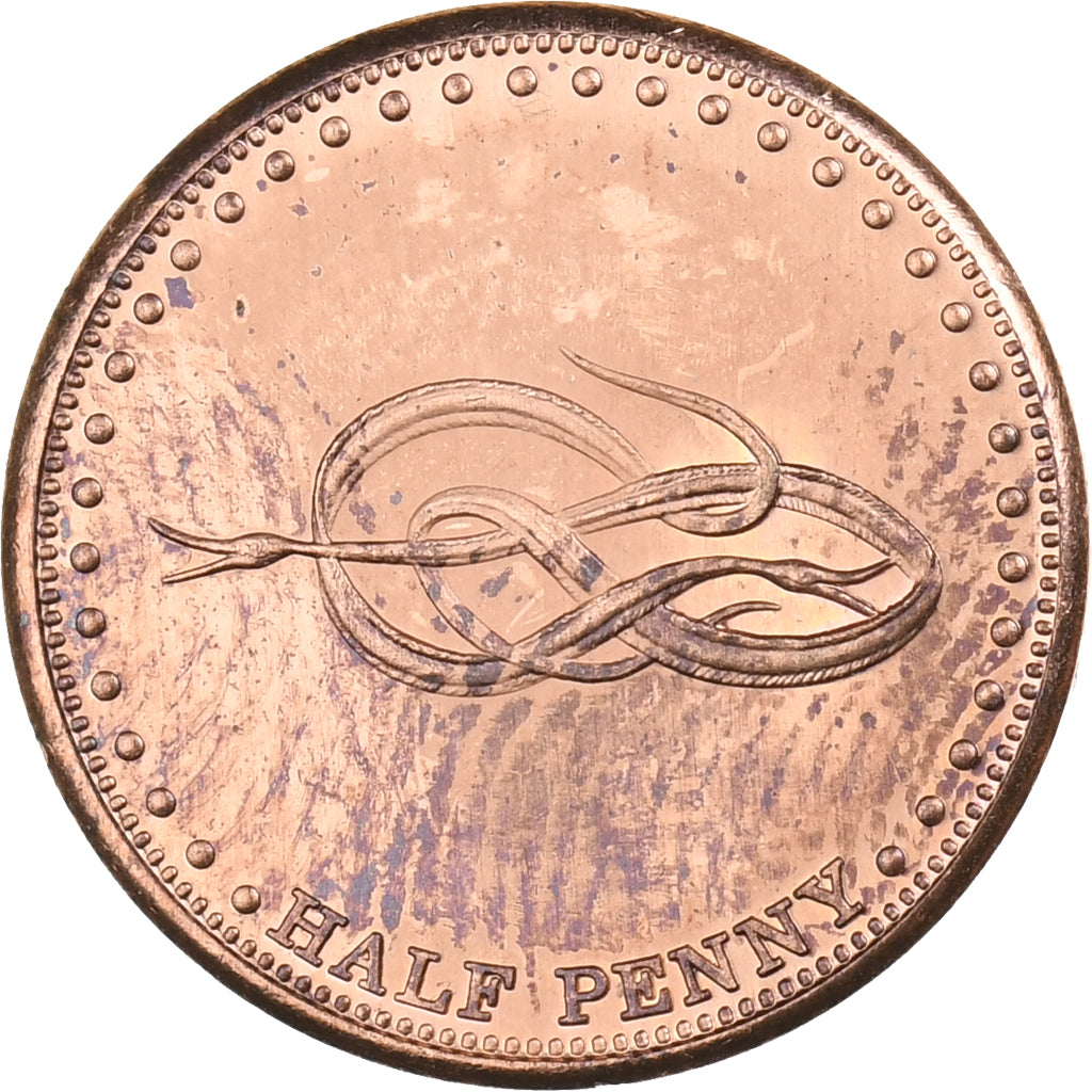 Tristan Da Cunha, Elizabeth II, 1/2 Penny, 2008, Franklin Mint, Copper, MS(63)
