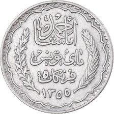 Tunisia, Ahmad Pasha Bey, 5 Francs, 1936/AH1355, Paris, Silver, AU(50-53)