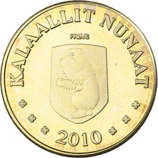 Greenland, KALAALLIT NUNAAT, 10 Kroner, 2010, Brass, MS(63), KM:Pr6