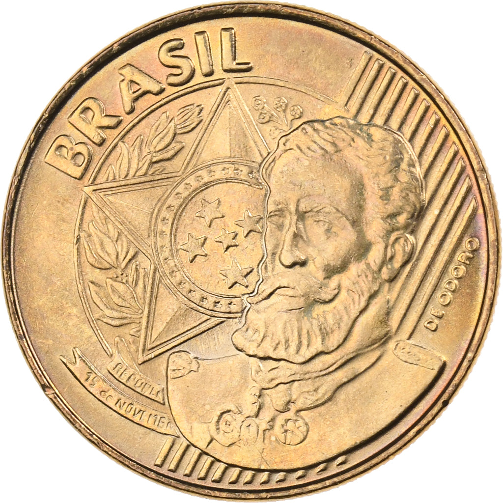 Brazil, 25 Centavos, 1999, Bronze Plated Steel, MS(65-70), KM:650