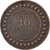 Tunisia, Muhammad al-Nasir Bey, 10 Centimes, 1914 (AH 1332), Paris, Brązowy