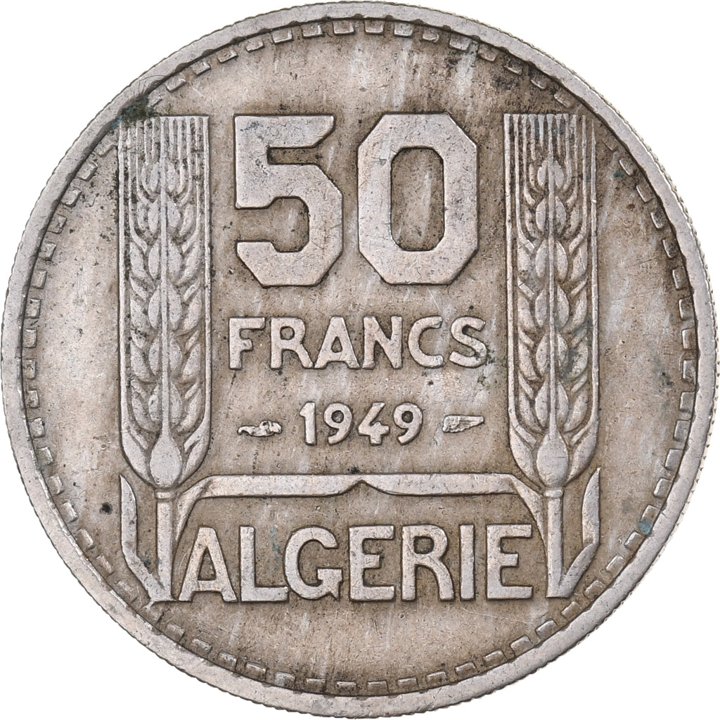 Algeria, Alfonso XII, 50 Francs, 1949, Paris, Cupronickel, MB+, KM:674