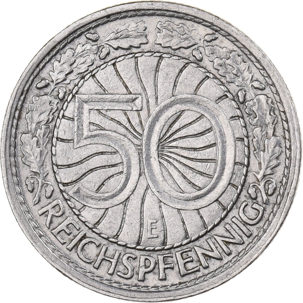 Deutschland, Weimarer Republik, 50 Pfennig, 1927, Muldenhütten, Silber, VZ