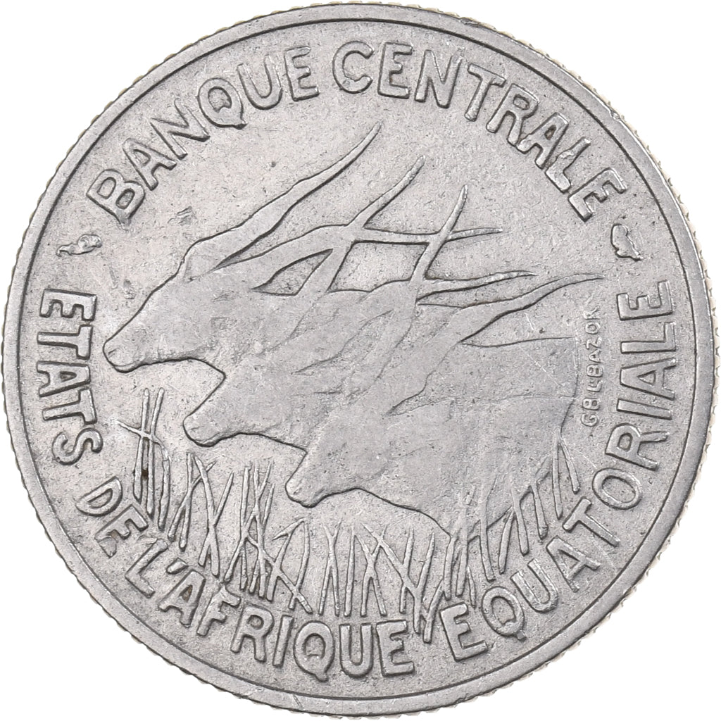 Estados africanos ecuatoriales, 100 Francs, 1966, Paris, Níquel, BC+, KM:5