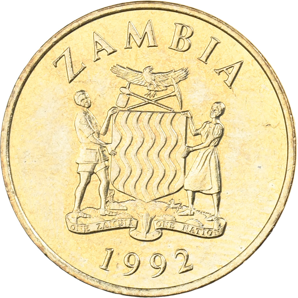 Zambia, Kwacha, 1992, British Royal Mint, Brass, MS(63), KM:38