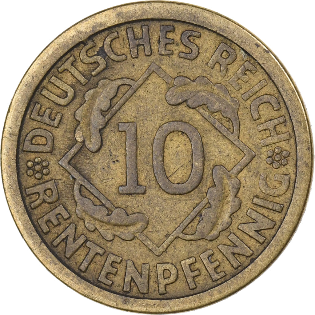 GERMANY, WEIMAR REPUBLIC, 10 Reichspfennig, 1924, Berlin, Aluminum-Bronze