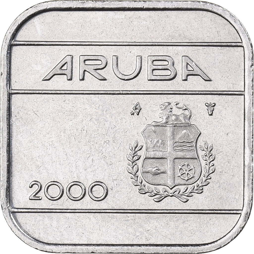 Aruba, Beatrix, 50 Cents, 2000, Utrecht, Nickel Bonded Steel, MS(65-70), KM:4