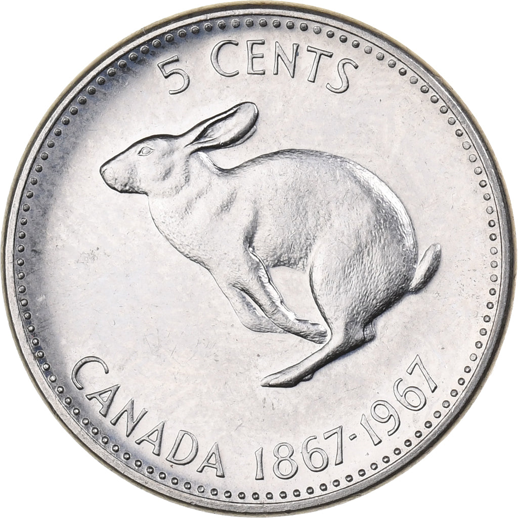 Canada, Elizabeth II, 5 Cents, 1867-1967, Royal Canadian Mint, Nickel