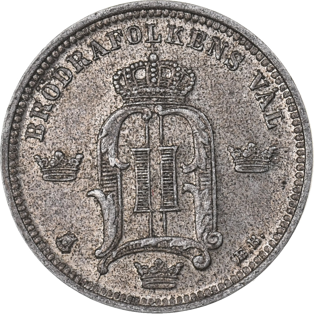 Zweden, Oscar II, 10 Öre, 1894, Zilver, ZF+, KM:755