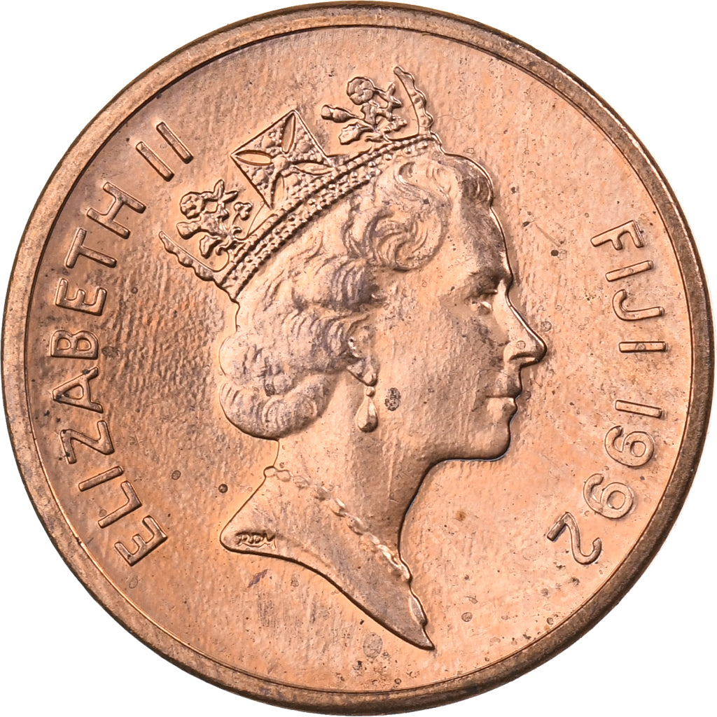 Fiji, Elizabeth II, Cent, 1992, Cobre chapado en cinc, SC, KM:49a