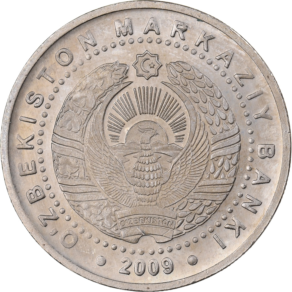 Uzbekistan, 100 Som, 2009, Nickel plated steel, MS(63), KM:32